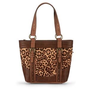 Justin Boots Brown Leopard Print Tote